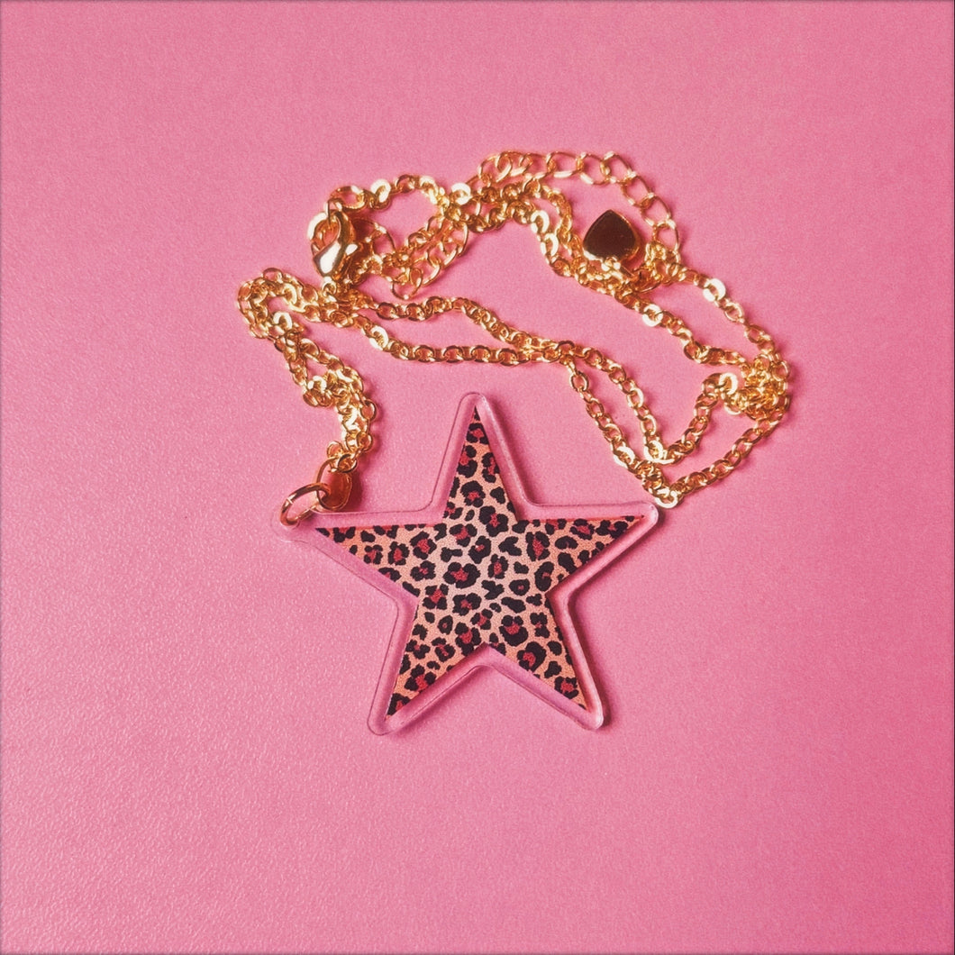 Cheetah Girl Acrylic Charm Necklace